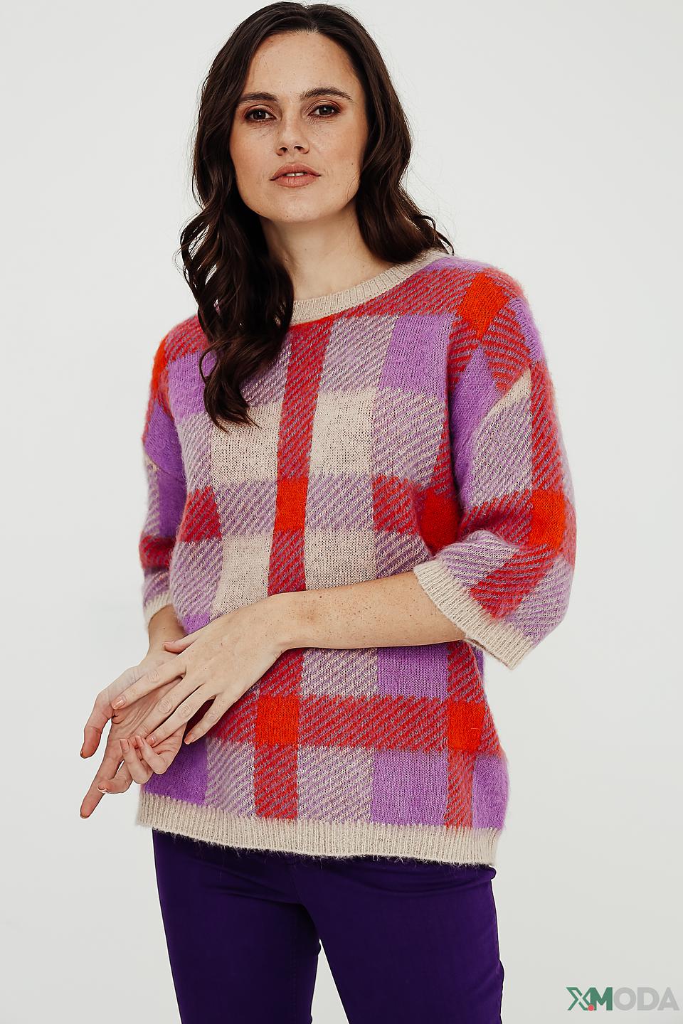 Пуловер Oui в клетку