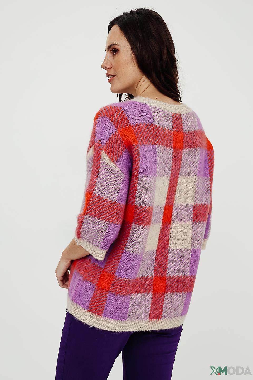 Пуловер Oui в клетку