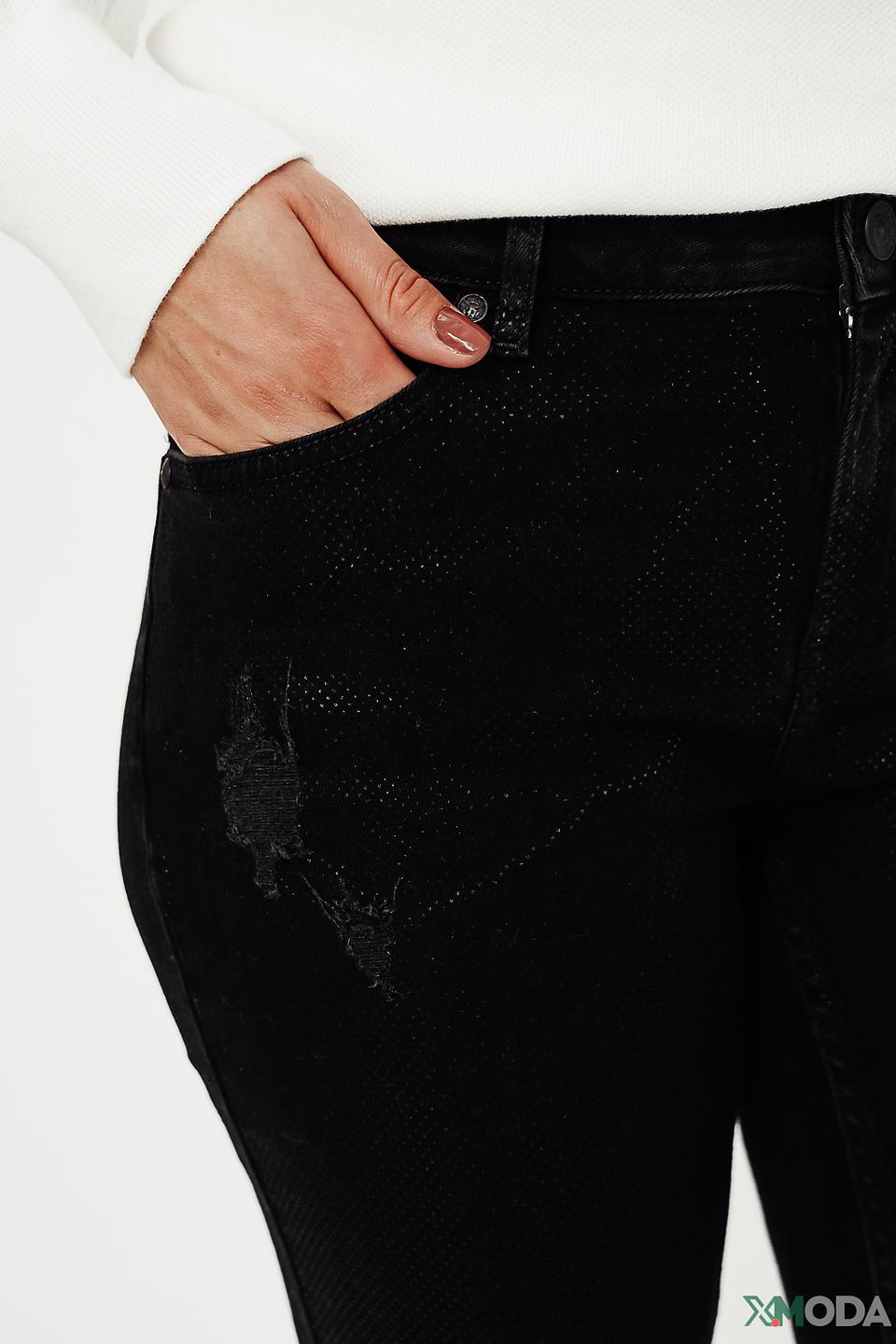 Джинсы Monari с потертостями черные