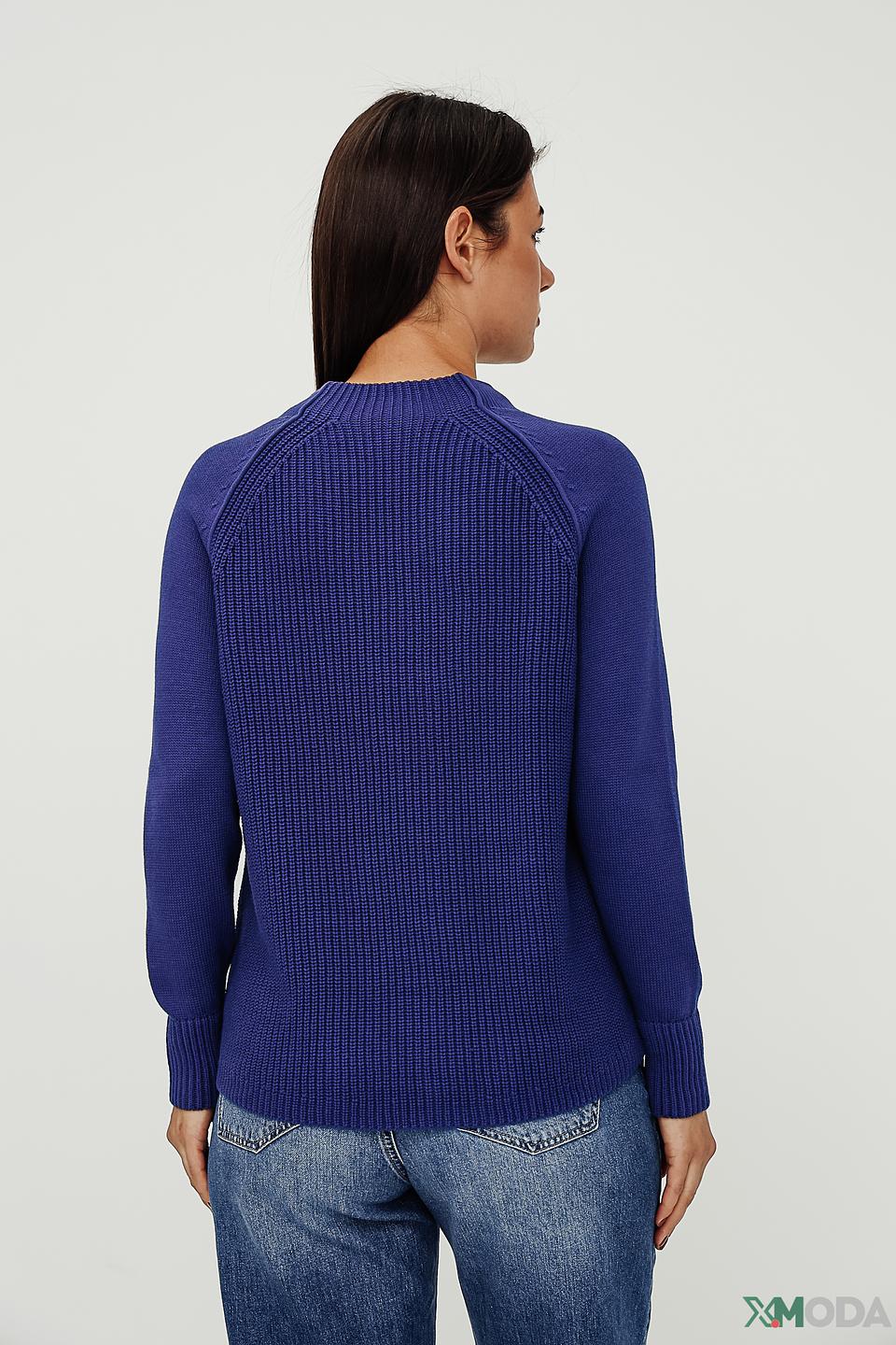 Пуловер Monari синий с вырезом