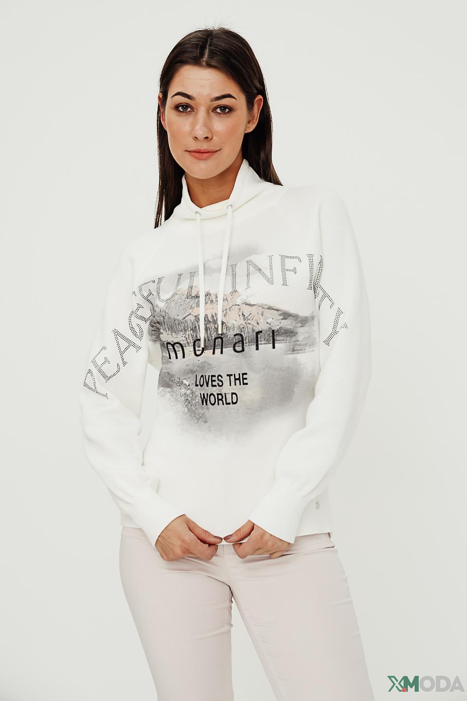Пуловер Monari с принтом белый