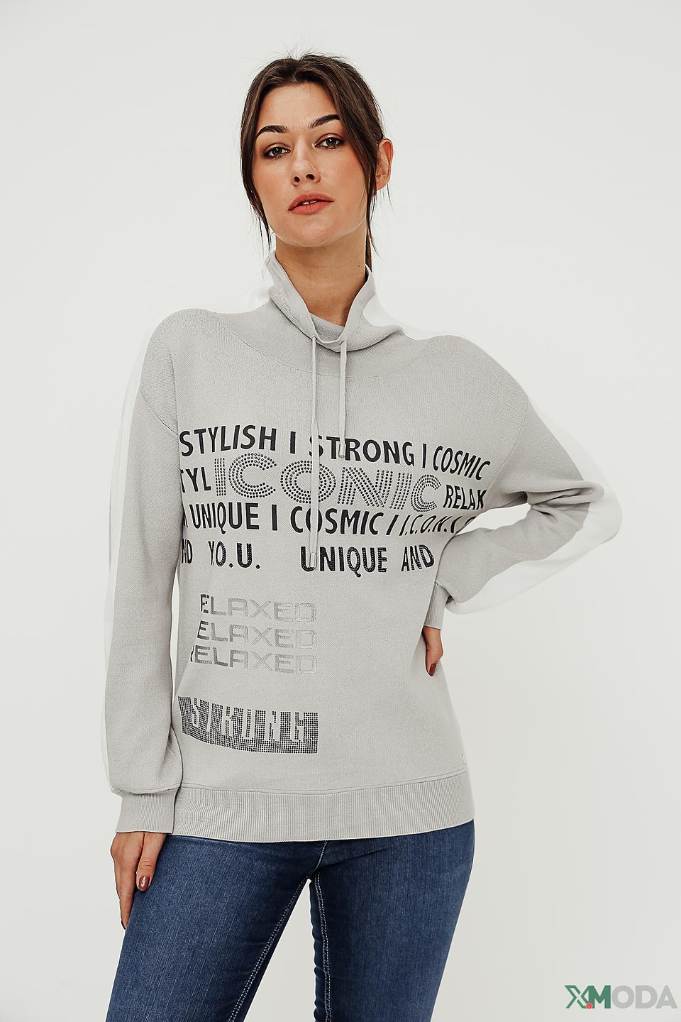 Пуловер Monari серый с принтом