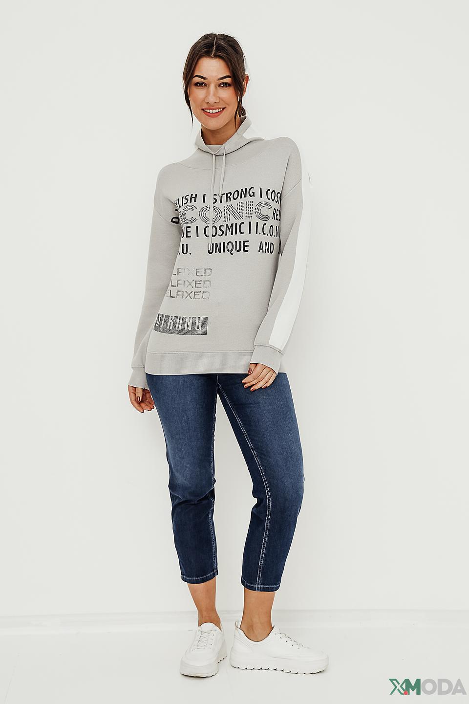 Пуловер Monari серый с принтом