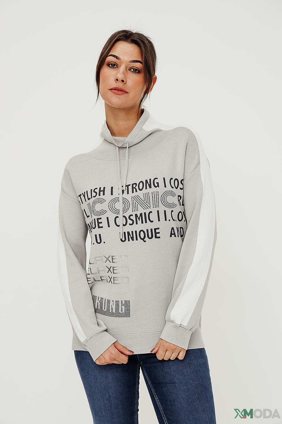 Пуловер Monari серый с принтом