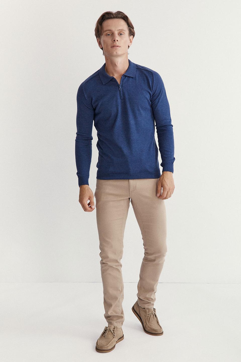 Поло John Trigger с молнией синее