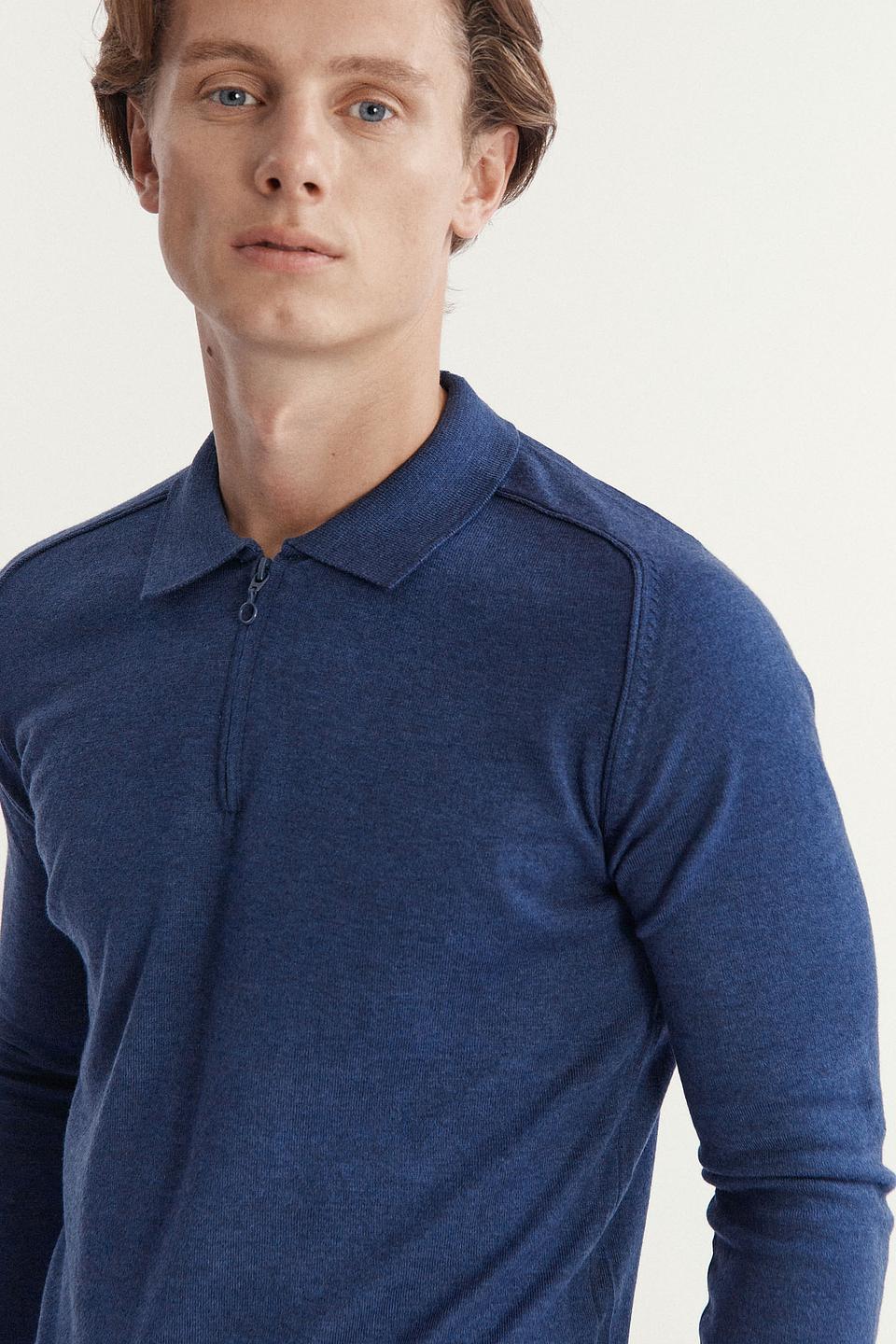 Поло John Trigger с молнией синее