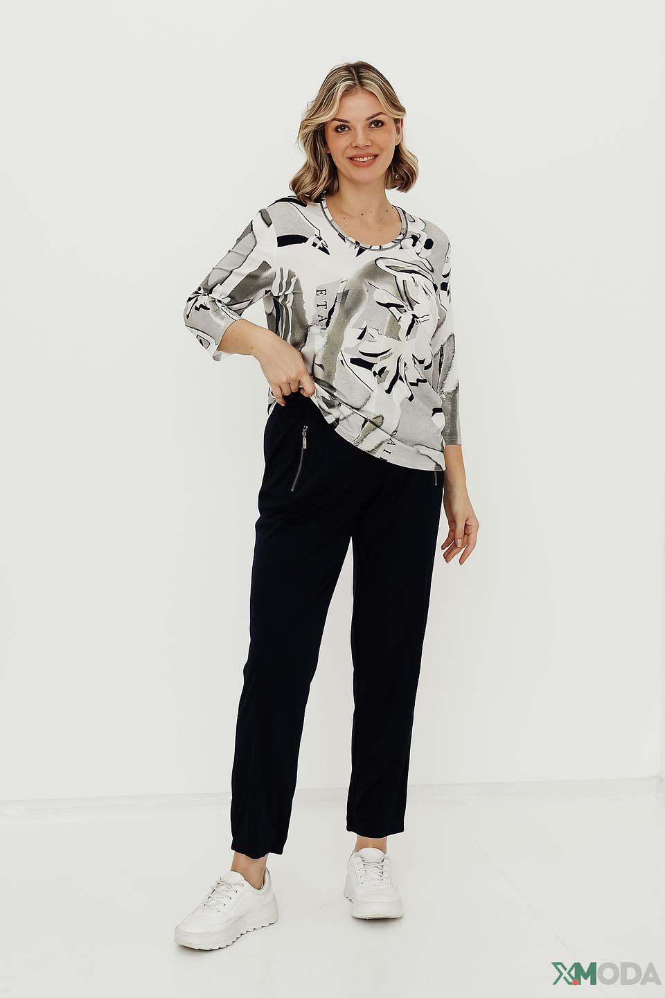 Брюки Lebek с молниями чёрные