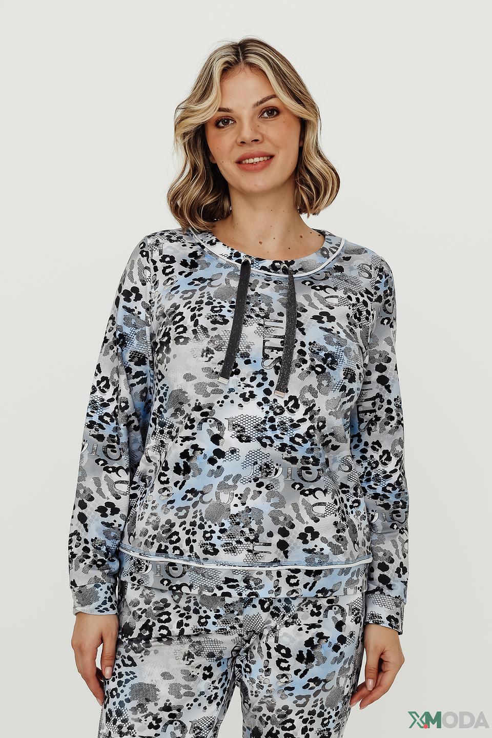 Пуловер Thomas Rabe с принтом голубой