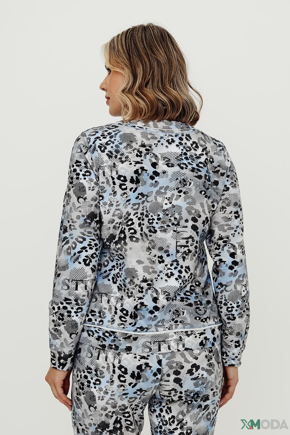 Пуловер Thomas Rabe с принтом голубой