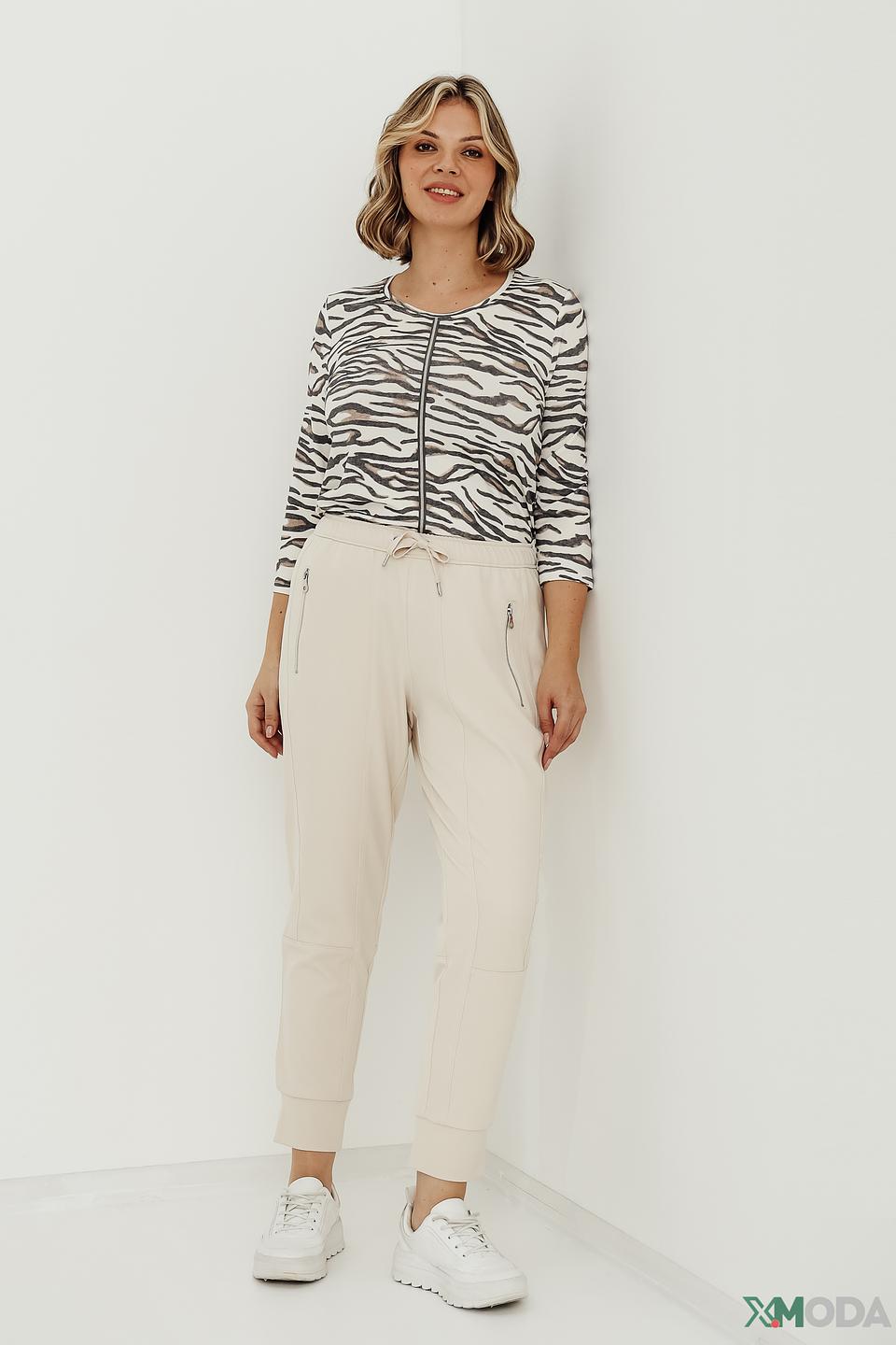 Брюки Lecomte бежевые с молниями