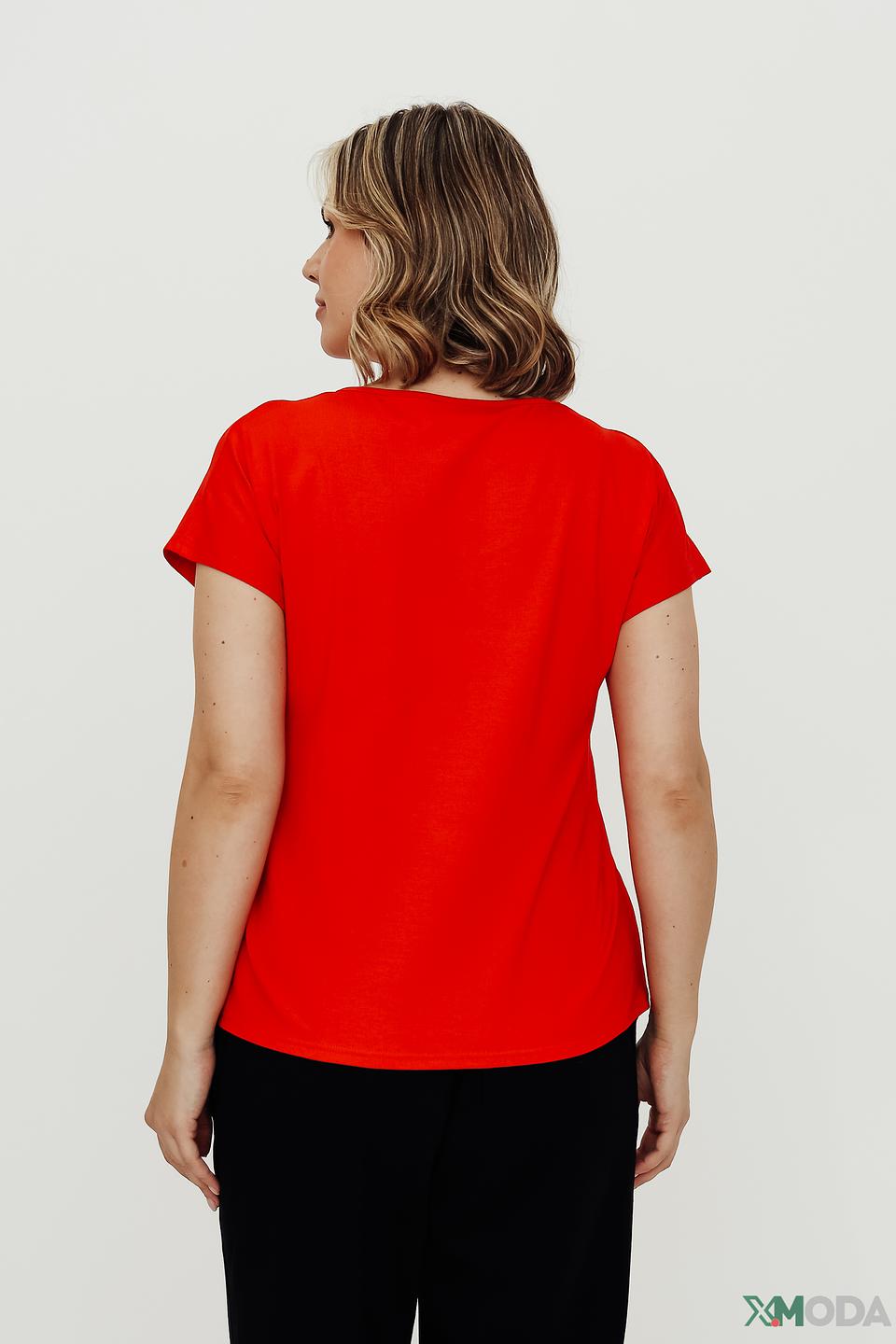Футболка Doris Streich асимметричный крой красный