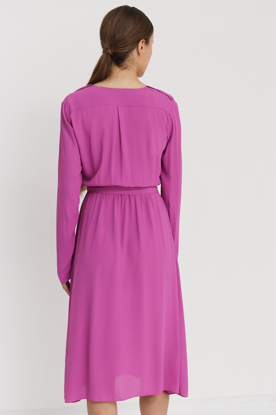 Платье Patrizia Pepe фуксия с воланом