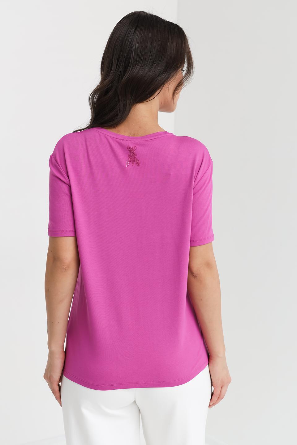Футболка Patrizia Pepe фуксия с принтом
