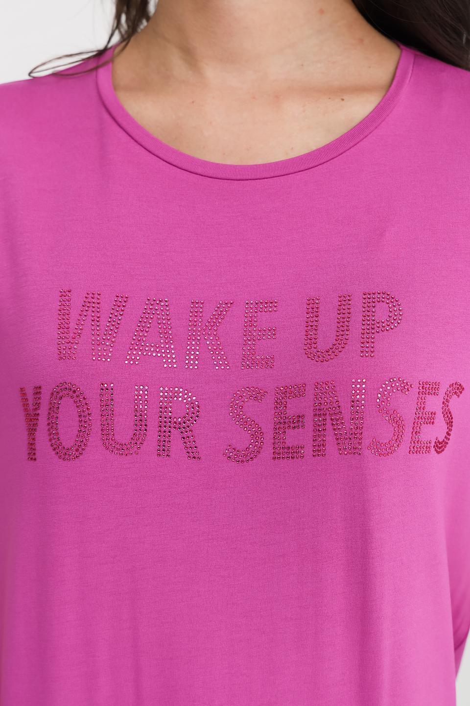 Футболка Patrizia Pepe фуксия с принтом