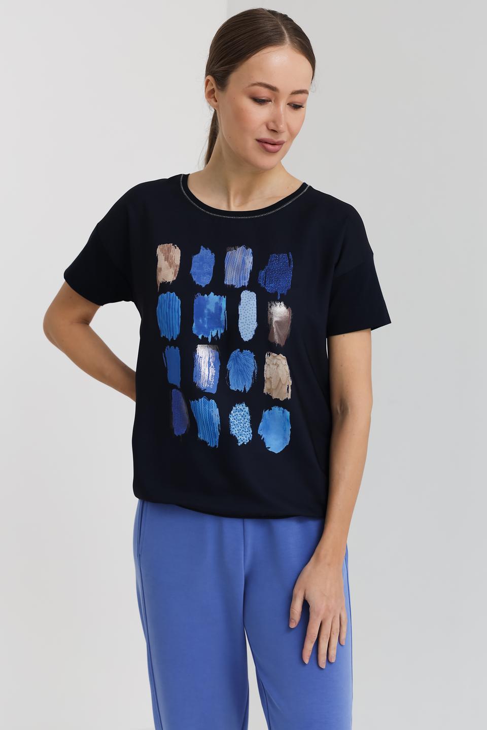 Футболка Bianca с принтом чёрная