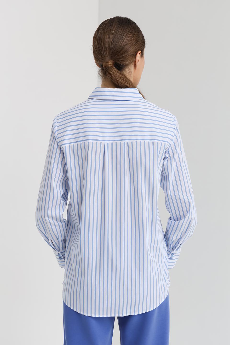 Рубашка Bianca в полоску голубую