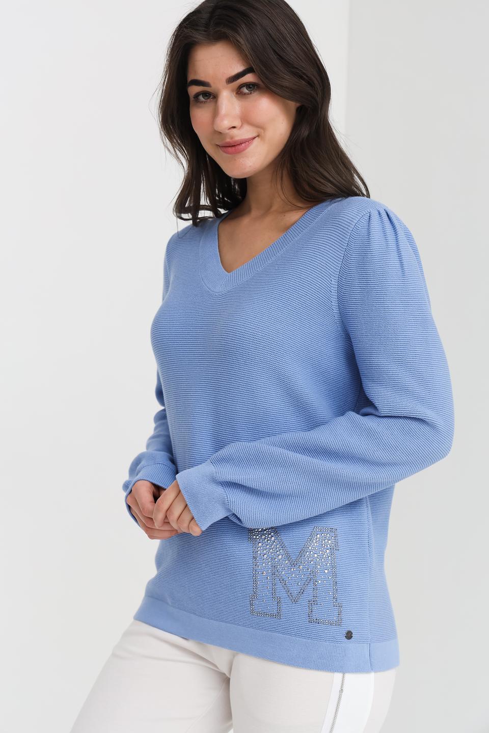 Пуловер Monari голубой с логотипом