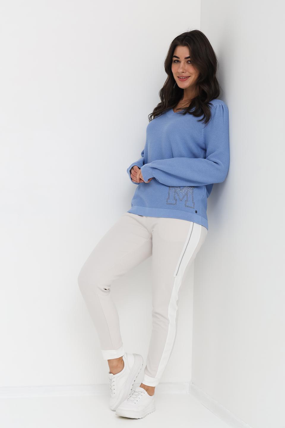 Пуловер Monari голубой с логотипом