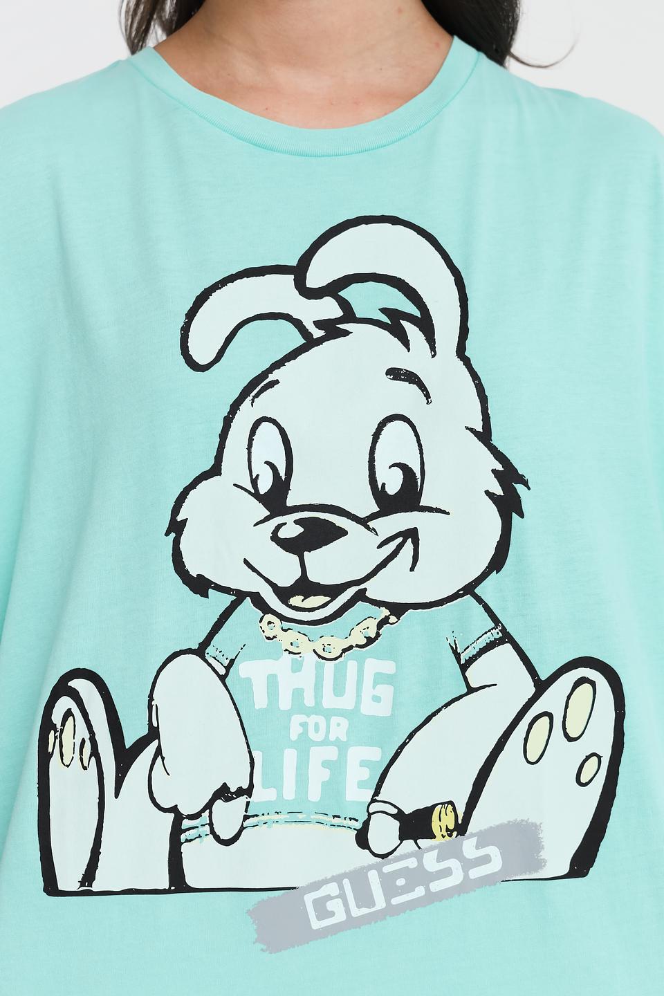 Футболка Guess жен. с принтом мятная