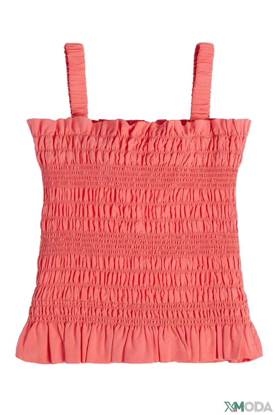 Блуза Guess коралловая с рюшами
