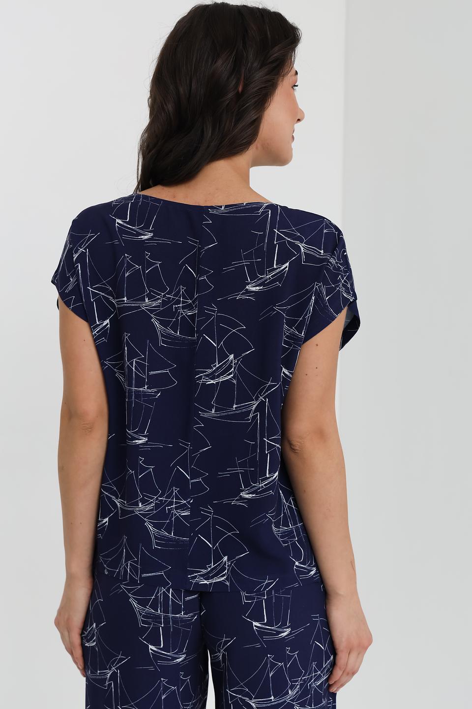 Блуза UNQ с принтом парусники