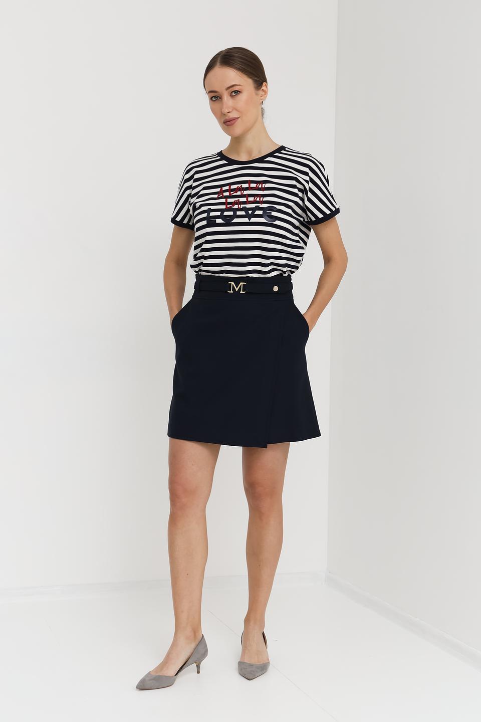 Футболка Margittes в полоску с принтом