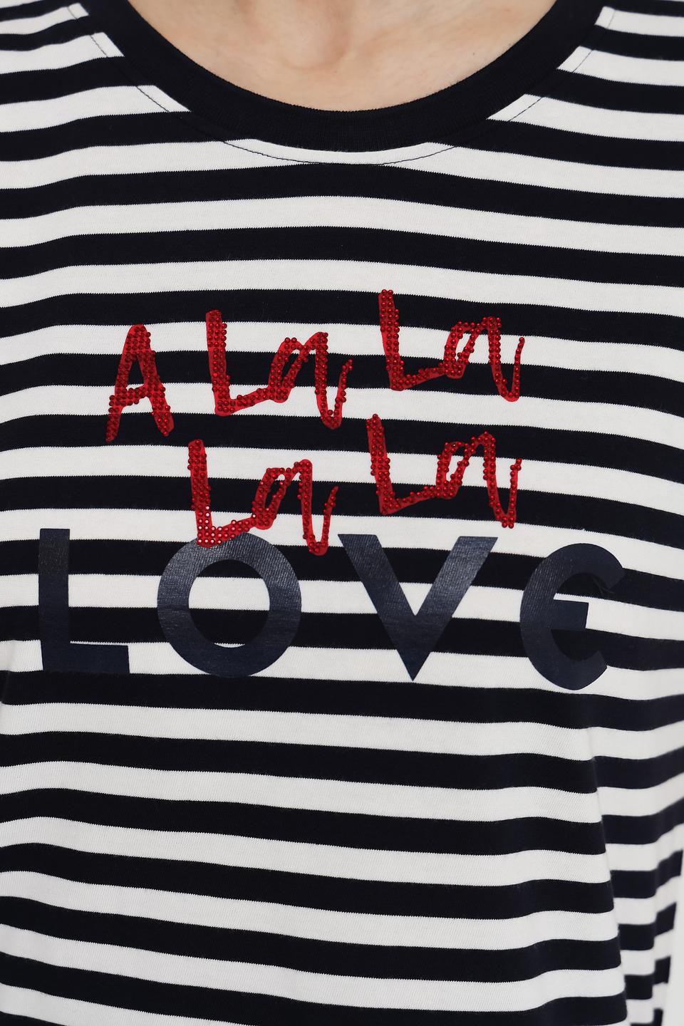 Футболка Margittes в полоску с принтом