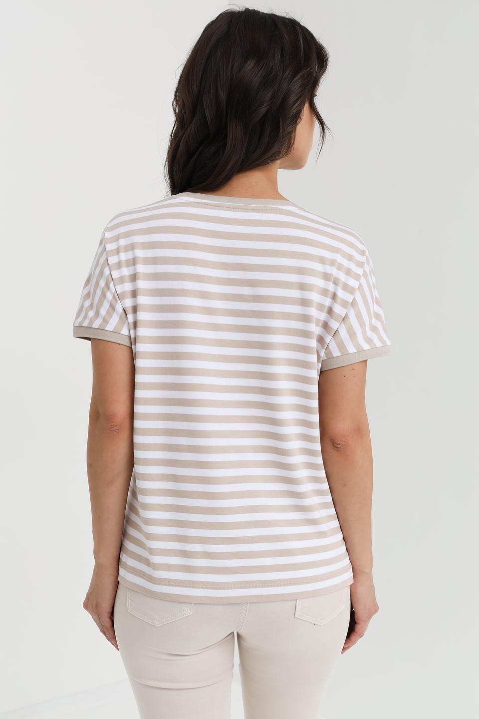 Футболка Margittes в полоску бежевая