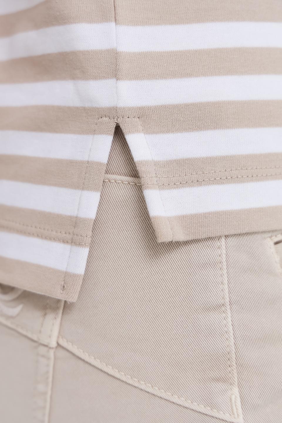 Футболка Margittes в полоску бежевая