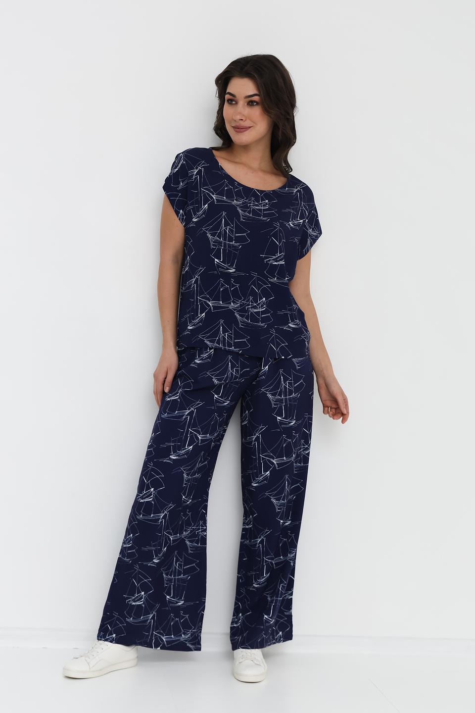 Брюки UNQ с принтом "Паруса"