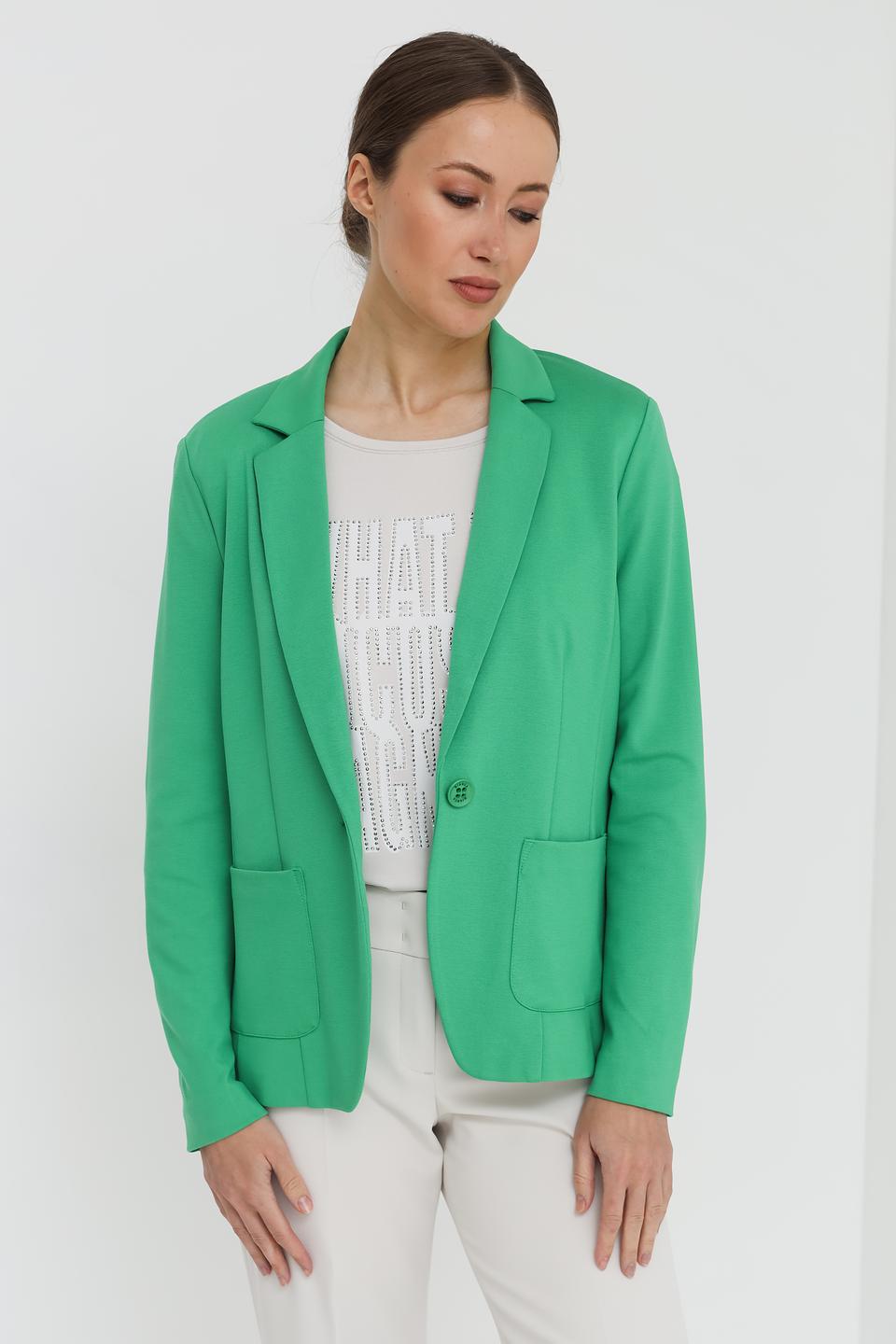 Жакет Bianca зелёный приталенный