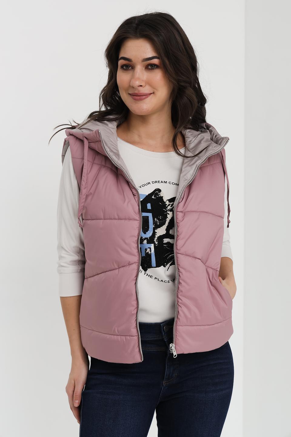 Жилет Cinque стеганый пудровый