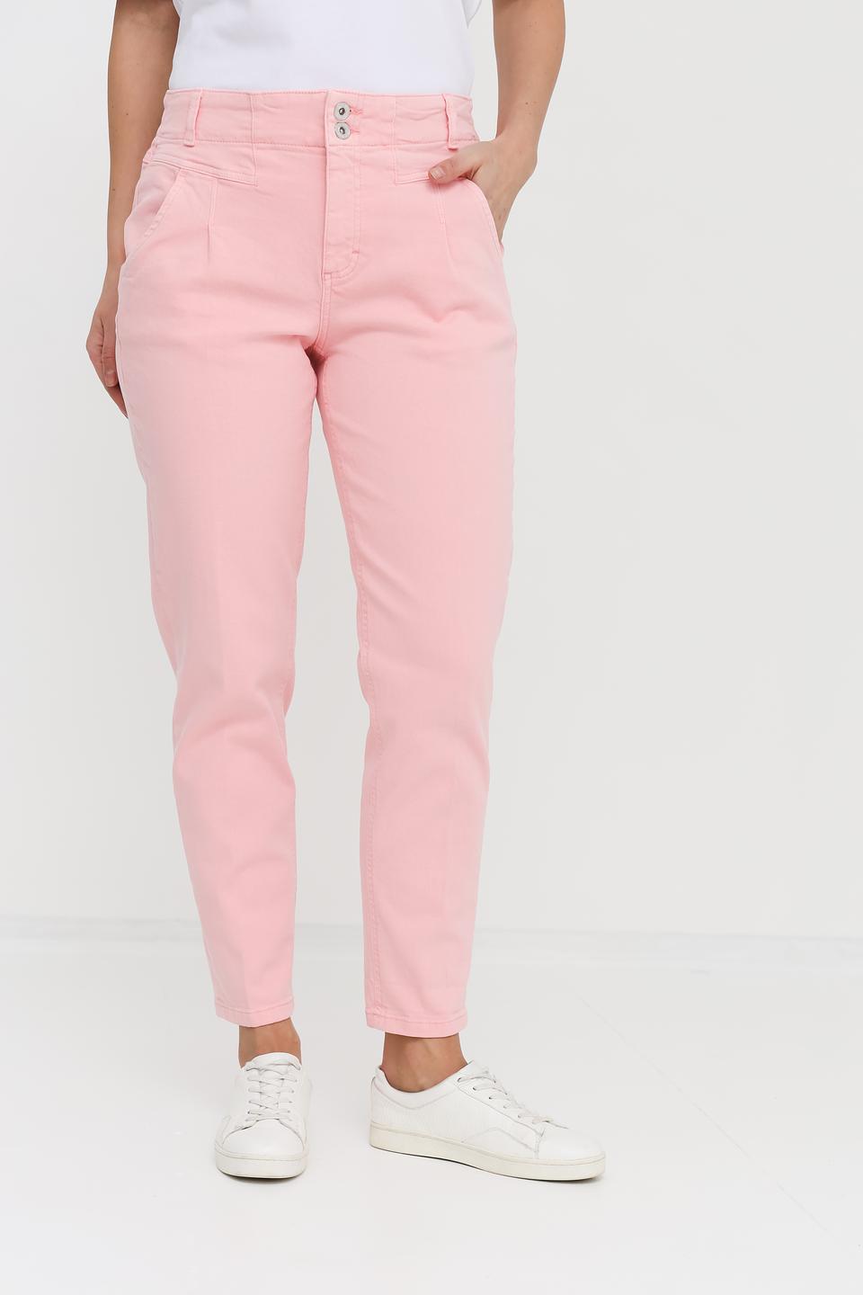 Джинсы Angels розовые с высокой талией