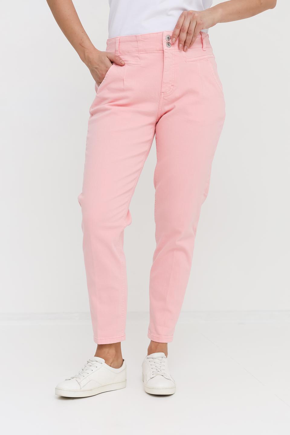 Джинсы Angels розовые с высокой талией