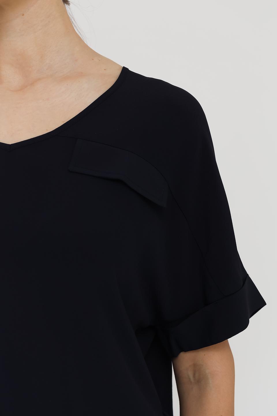 Блуза Luisa Cerano чёрная с карманом