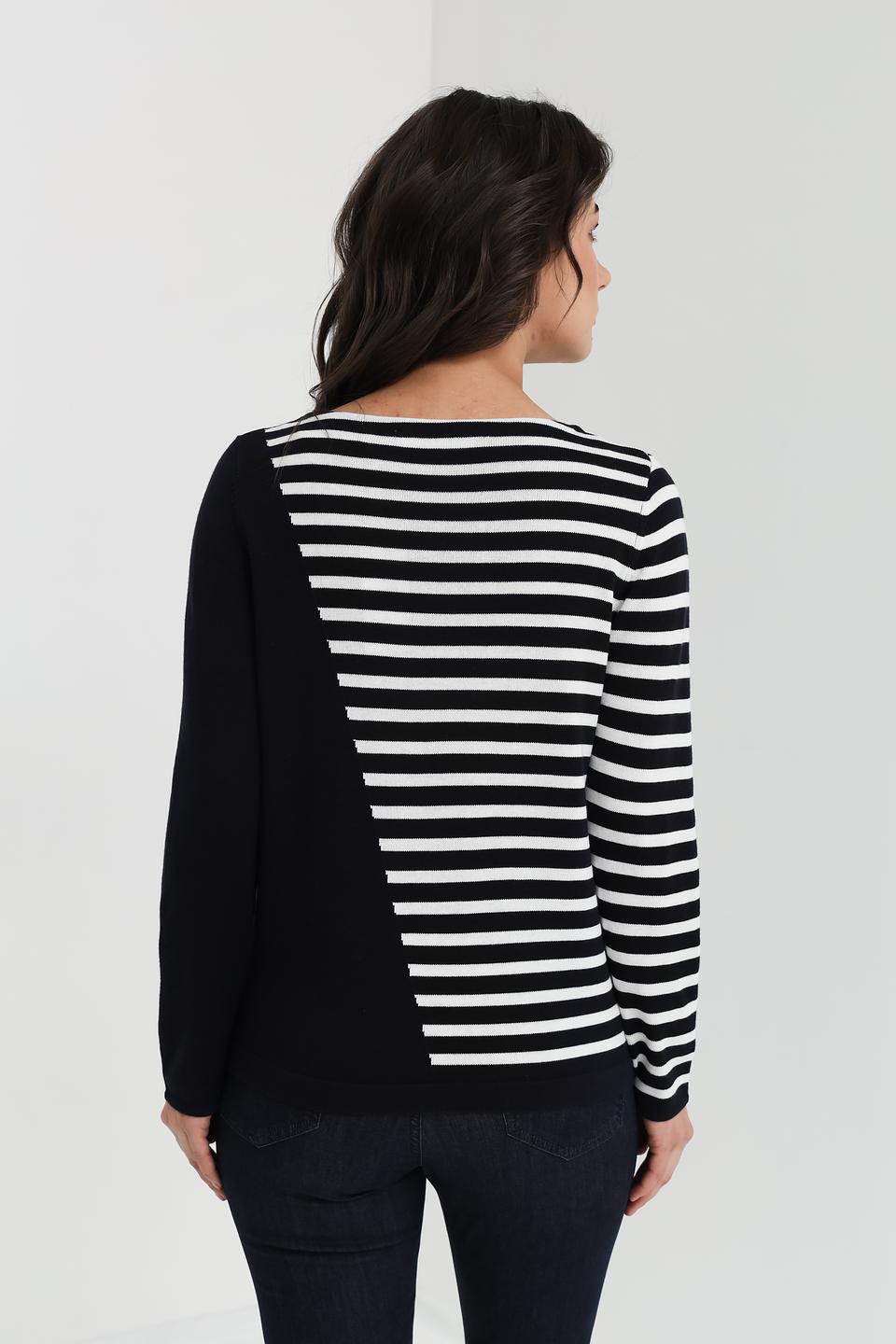 Пуловер Bianca в полоску чёрный