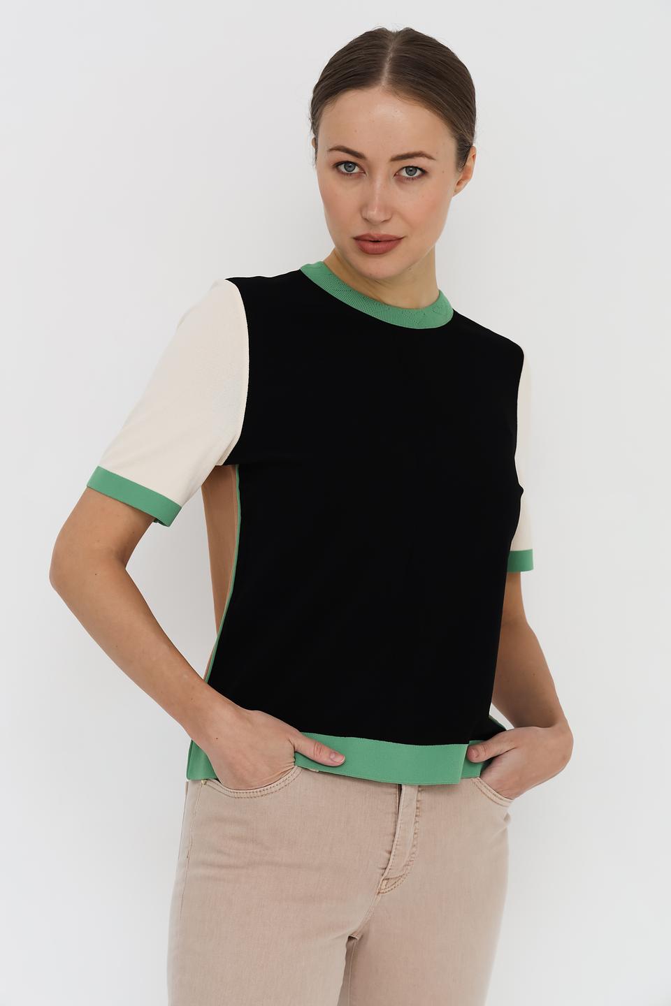 Пуловер Marc Cain с зелёной отделкой