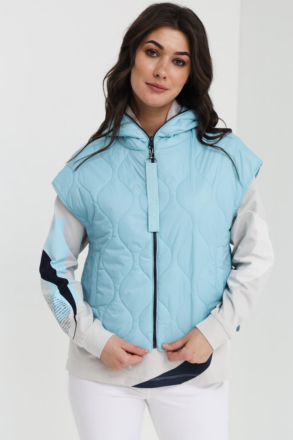Жилет Lecomte стеганый голубой