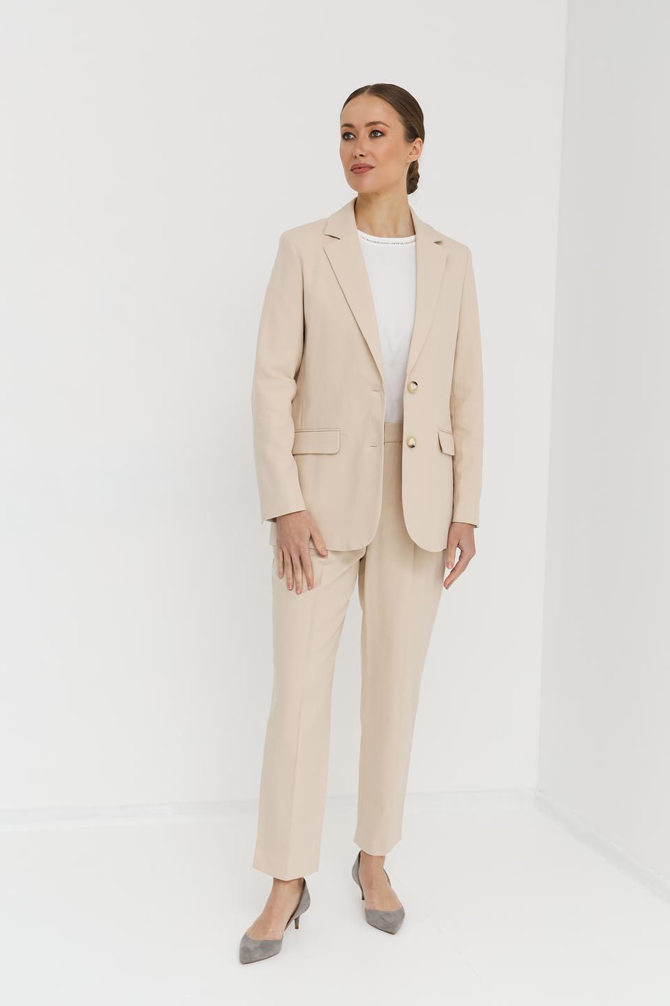 Жакет Oui приталенный бежевый