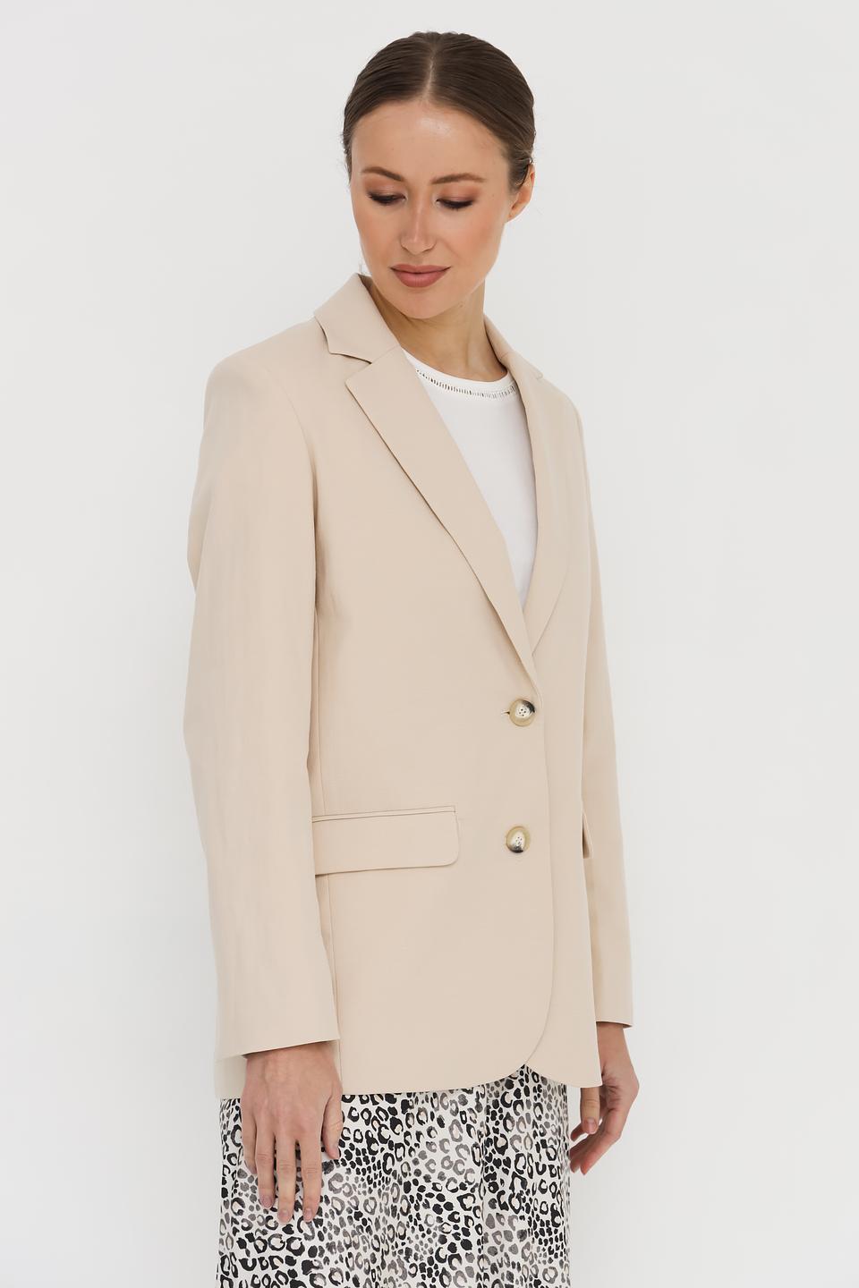 Жакет Oui приталенный бежевый