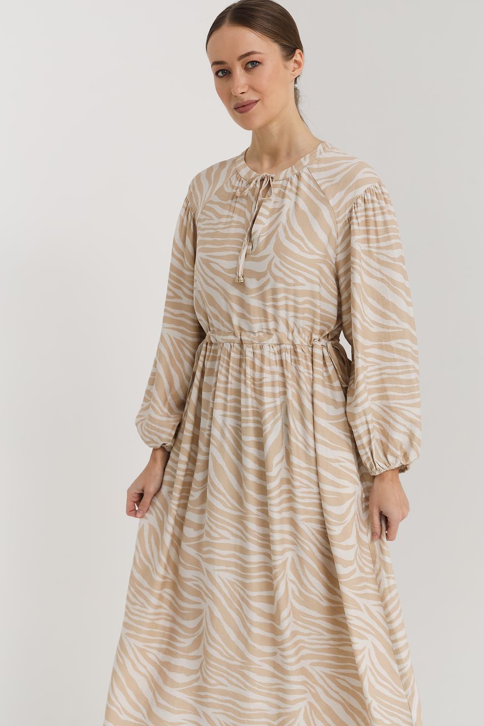 Платье Oui приталенное в полоску