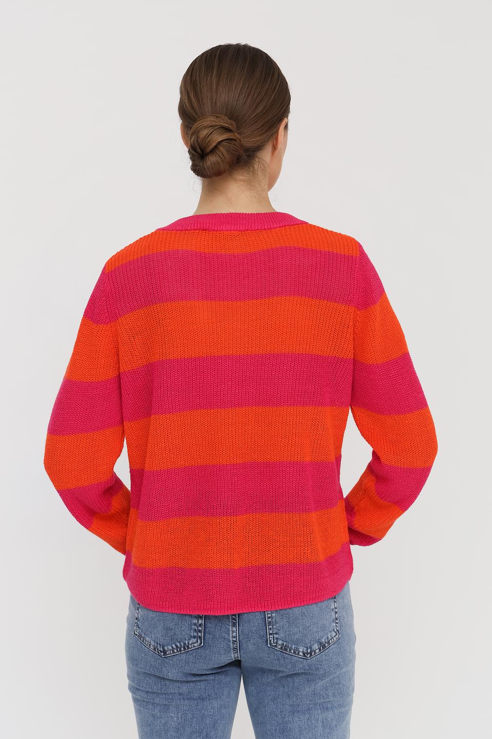 Пуловер Oui в полоску оранжевый