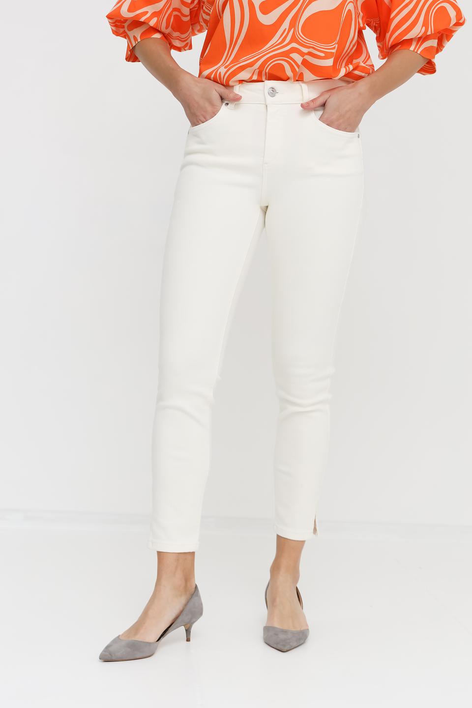 Джинсы с разрезами Oui белые