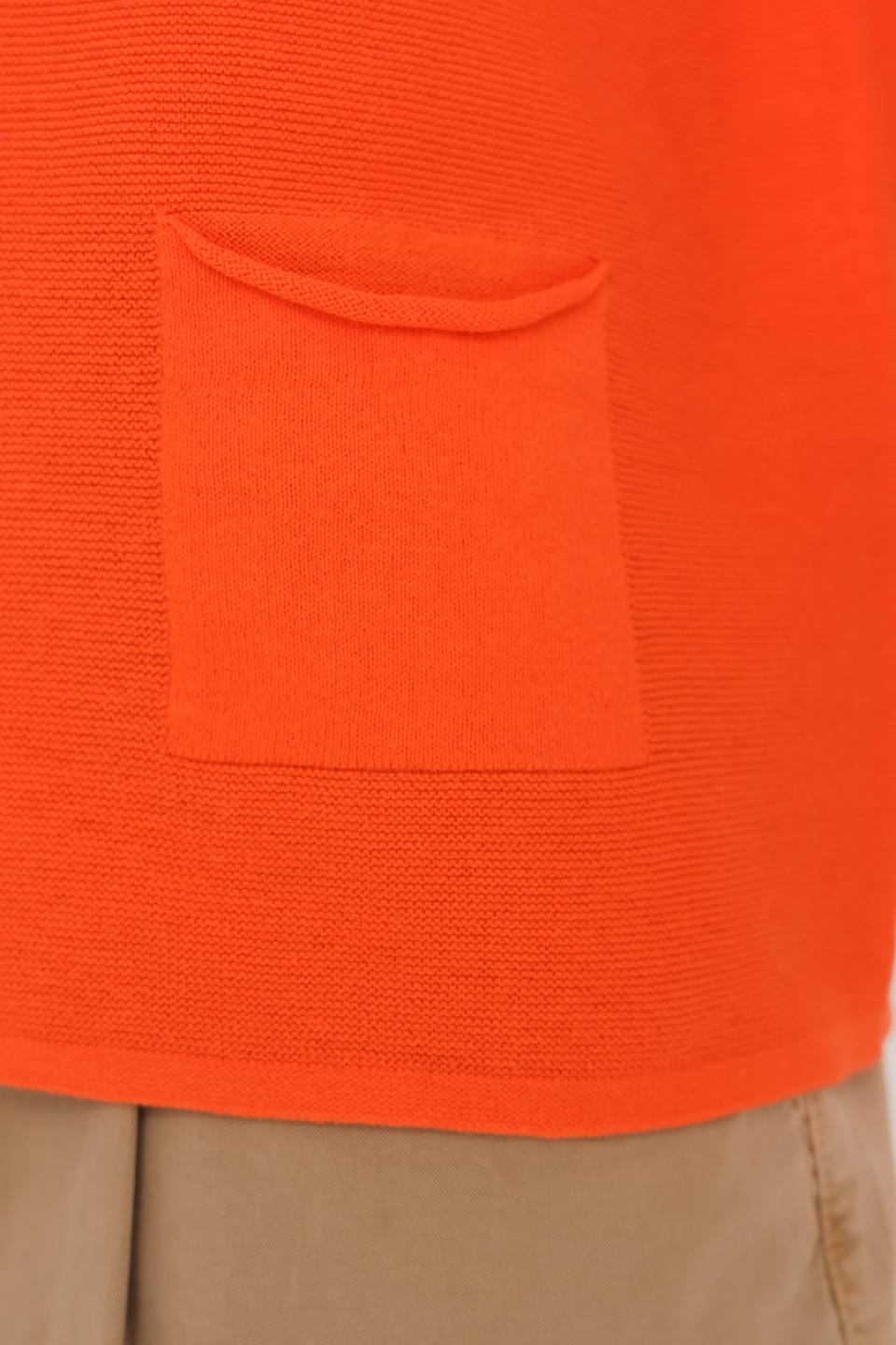 Пуловер Oui оранжевый с карманом