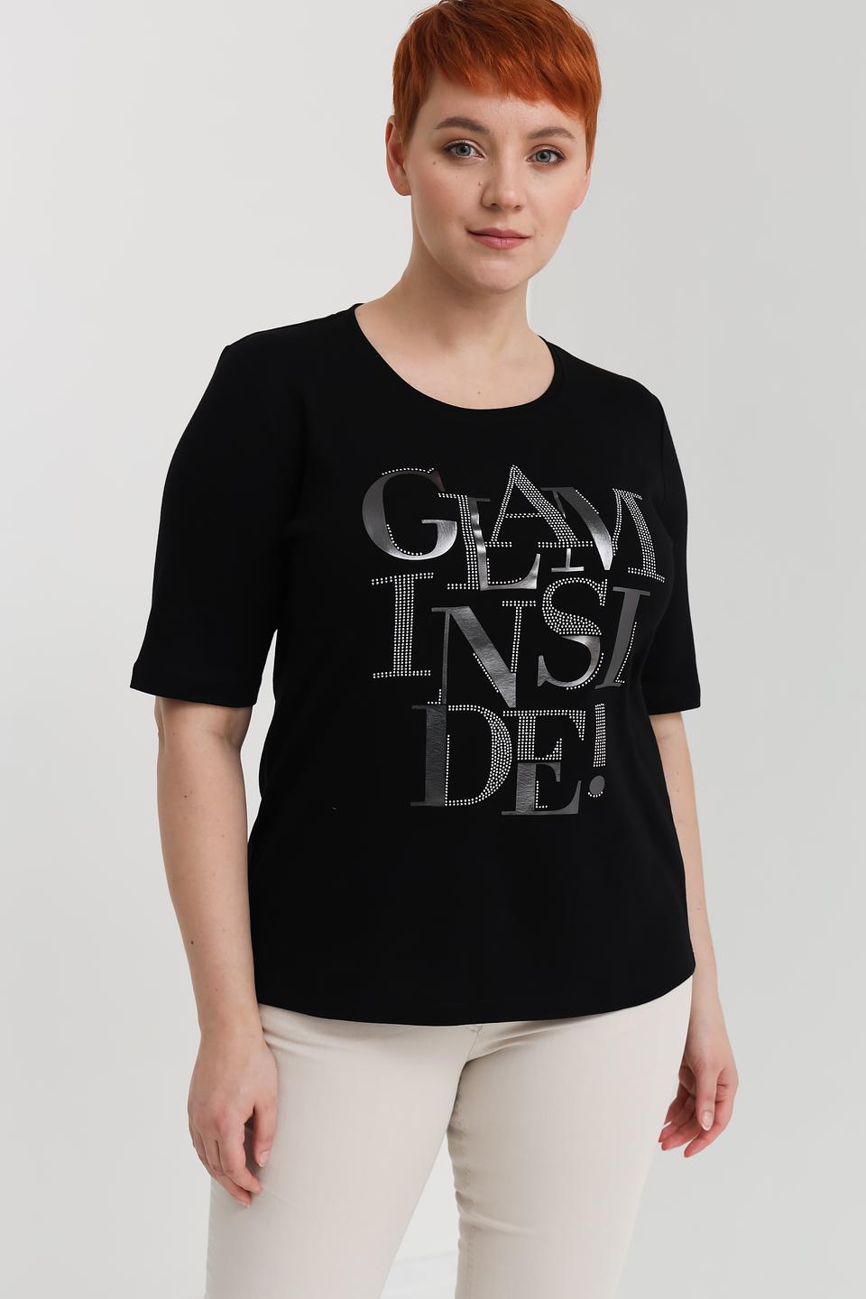 Футболка Via Appia с принтом чёрная