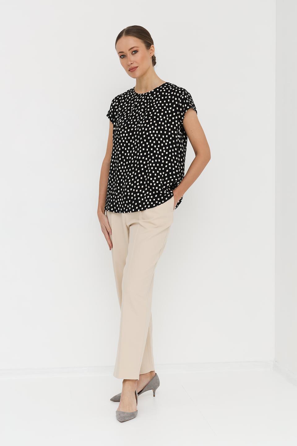 Блуза Taifun в горошек чёрная