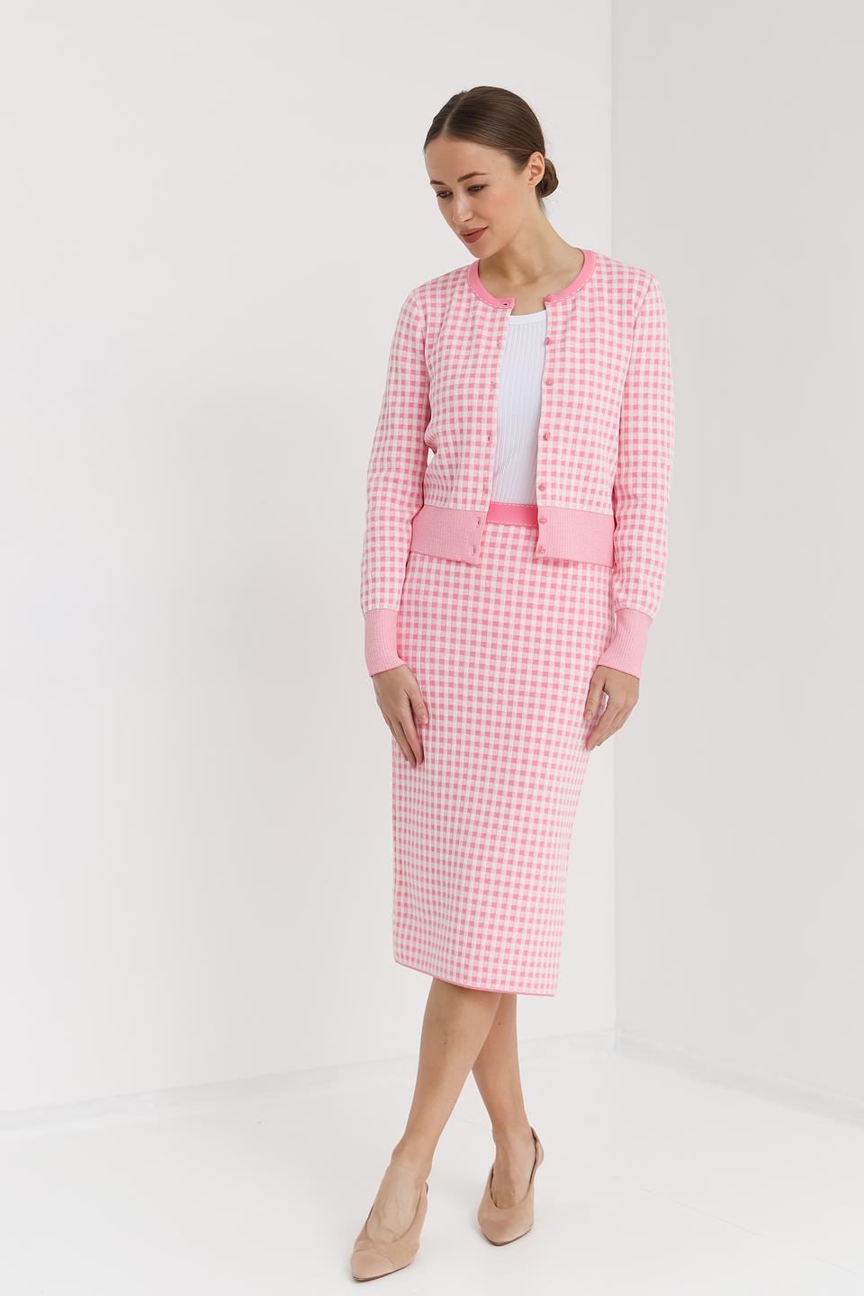 Жакет Marc Cain в клетку розовый