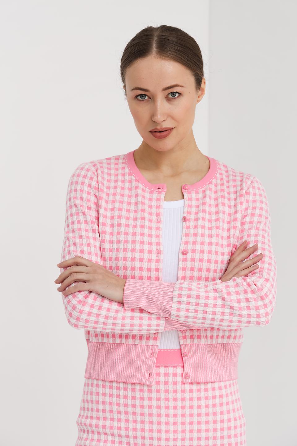 Жакет Marc Cain в клетку розовый