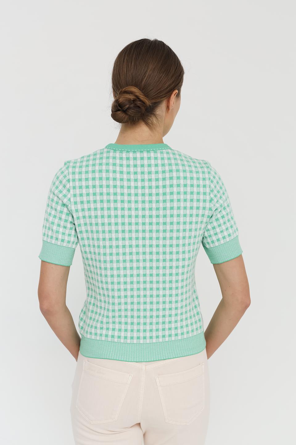 Пуловер Marc Cain в клетку мятный