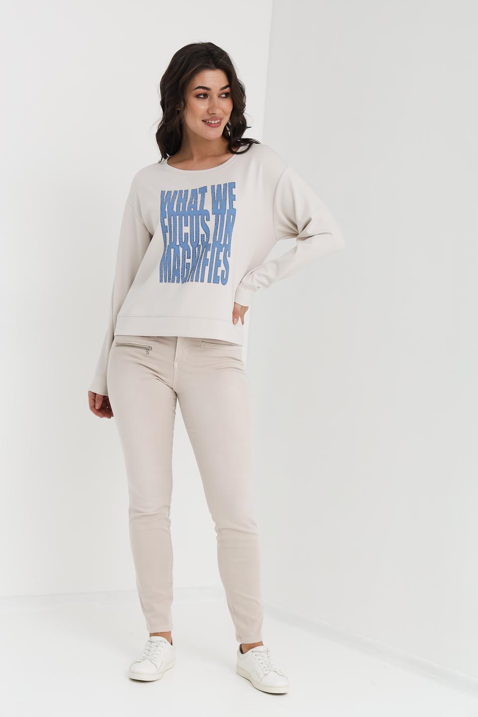 Толстовка Monari с принтом голубой